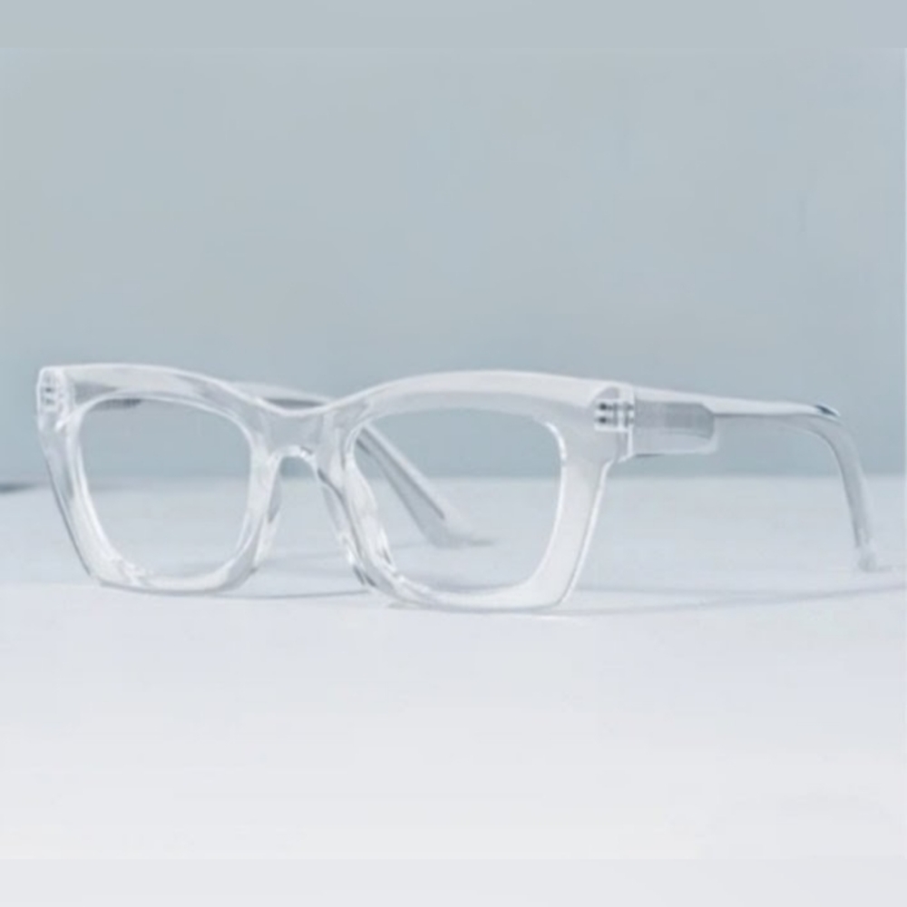 +2.00 Square reading glasses Oprah style Clear frame Blue light blocking readers